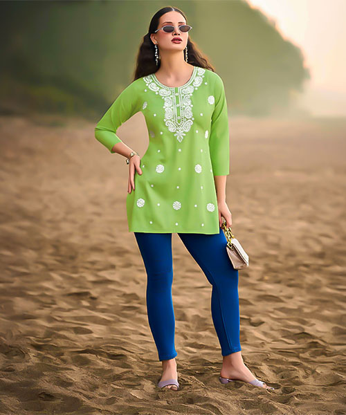 Green  Rayon Casual Wear Kurti in salford