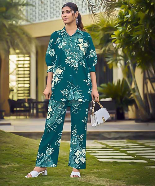 Green  Rayon Casual Wear Kurti