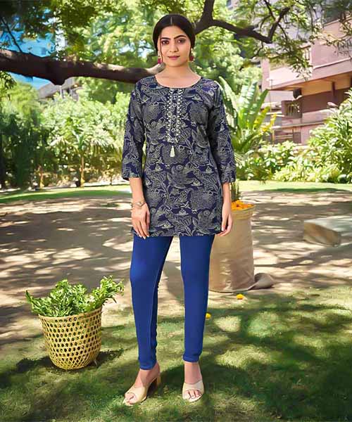 Black  Cotton Printed Kurti in san francisco