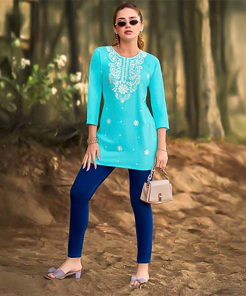 Blue Rayon Casual Wear Kurti in salford