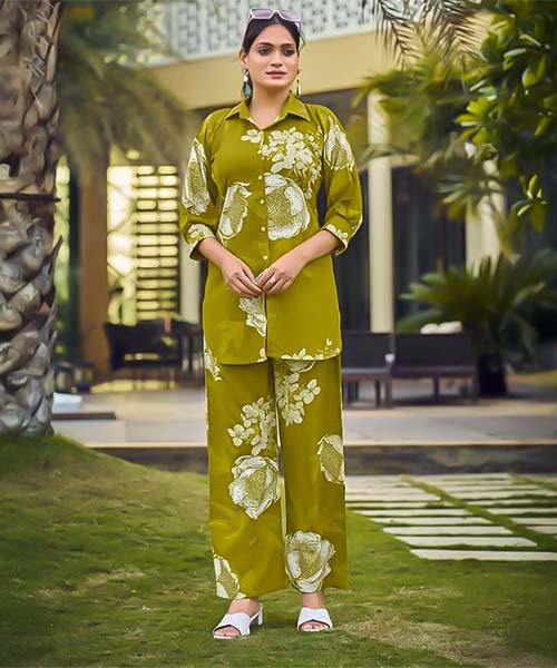Green Rayon Casual Wear Kurti