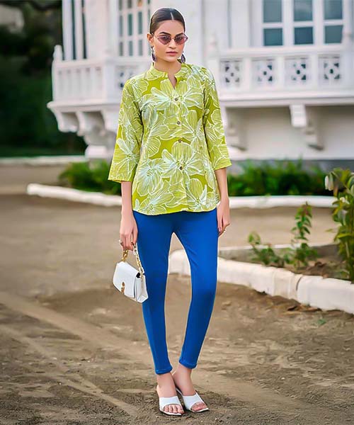 Green  Rayon Printed Kurti in australia