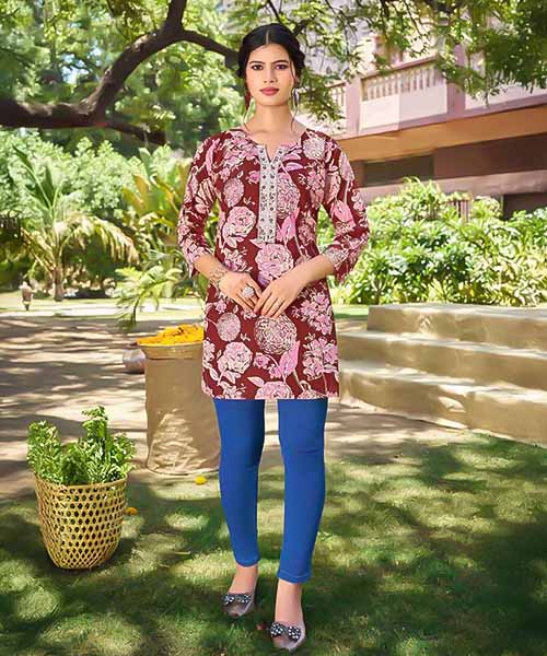 Red  Cotton Printed Kurti in northampton