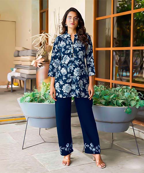 Blue Rayon Print Printed Kurti in ipswich