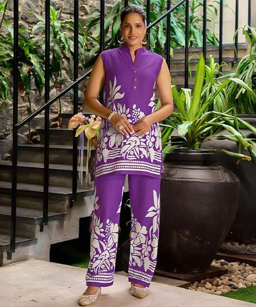 Purple  Rayon Printed Kurti in carlisle