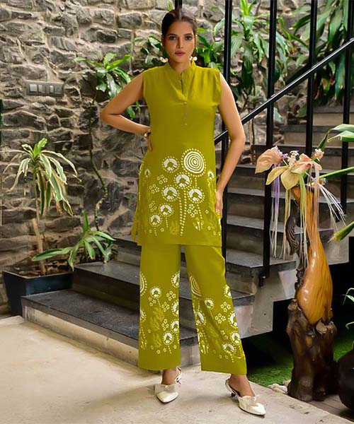 Green  Rayon Printed Kurti