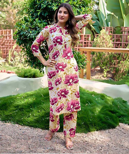 Yellow Rayon Printed Kurti in charlotte