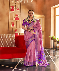 Pink Silk Partywear Saree