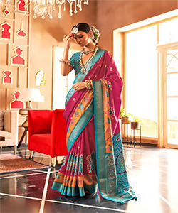 Pink Silk Partywear Saree