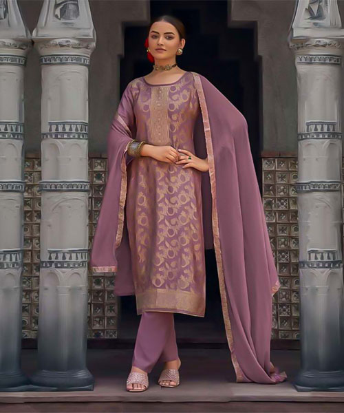 Purple  Muslin Jacquard  Casual Wear Salwar Kameez in lichfield