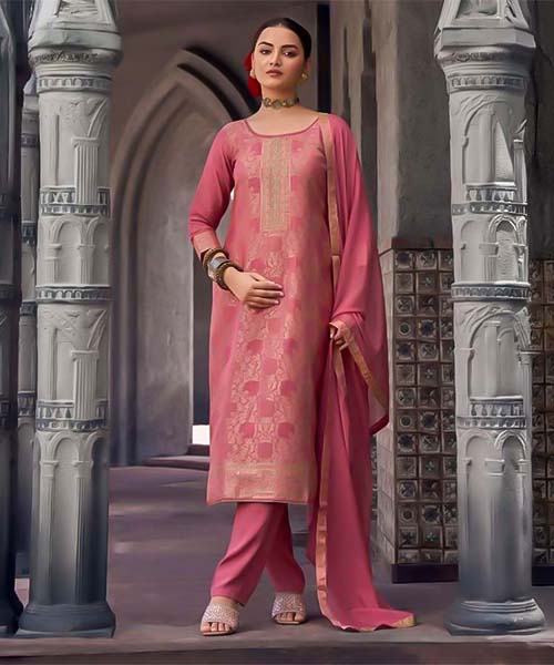 Pink  Muslin Jacquard  Casual Wear Salwar Kameez in lichfield