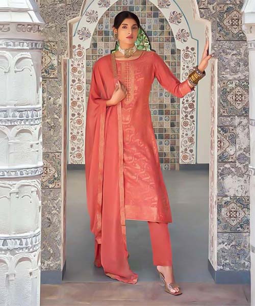Orange  Muslin Jacquard  Casual Wear Salwar Kameez in lichfield