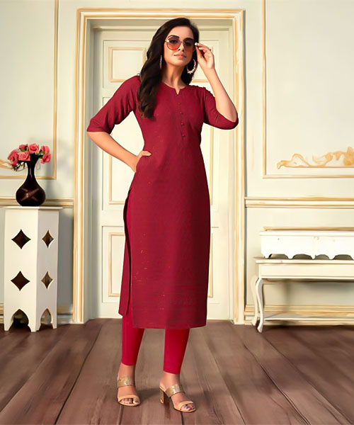Red  Rayon Casual Wear Kurti in coventry