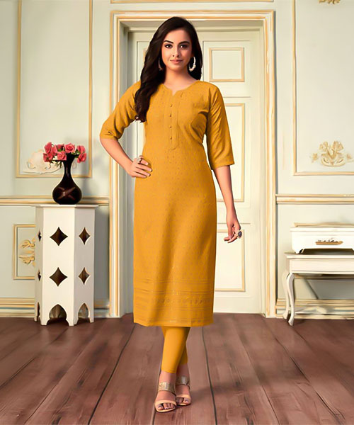 Yellow Rayon Casual Wear Kurti in coventry
