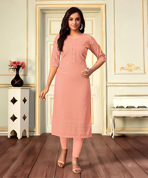 Salmon Rayon Casual Wear Kurti in coventry