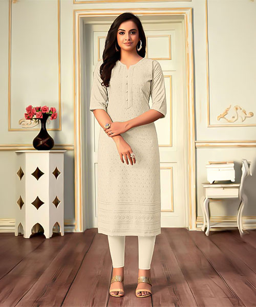 White  Rayon Casual Wear Kurti in coventry