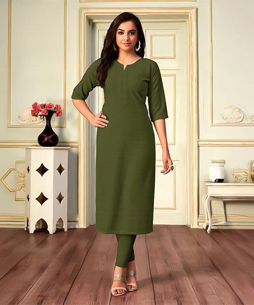 Green  Rayon Casual Wear Kurti in coventry