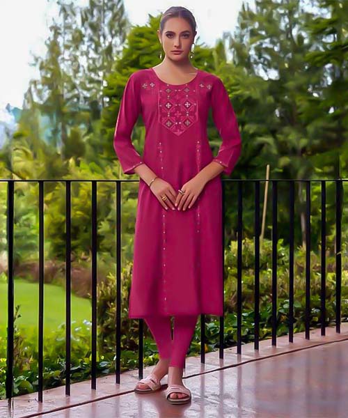 Magenta  Chanderi Casual Wear Kurti in denmark