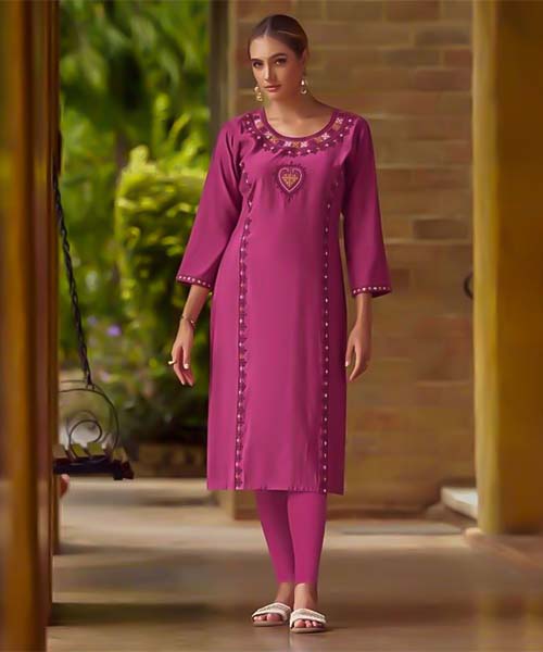 Magenta  Chanderi Casual Wear Kurti in denmark
