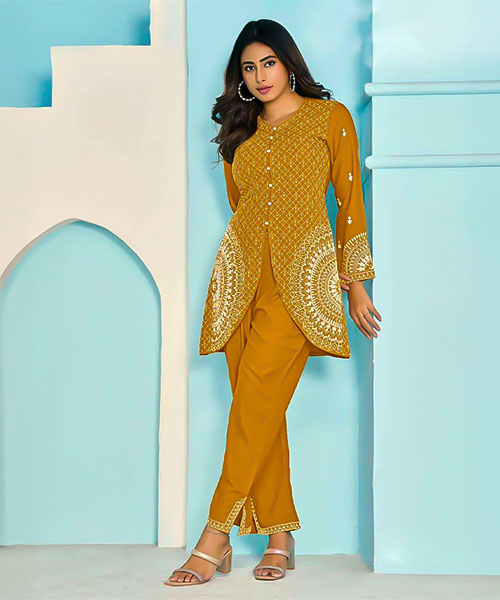 Yellow Rayon Casual Wear Kurti in st davids