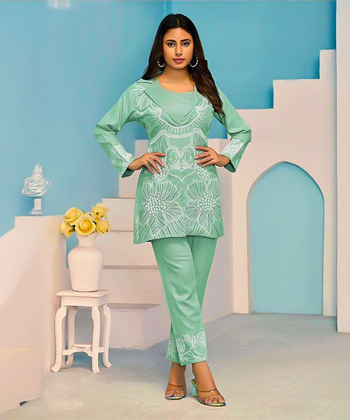 Cyan Rayon Casual Wear Kurti in st davids