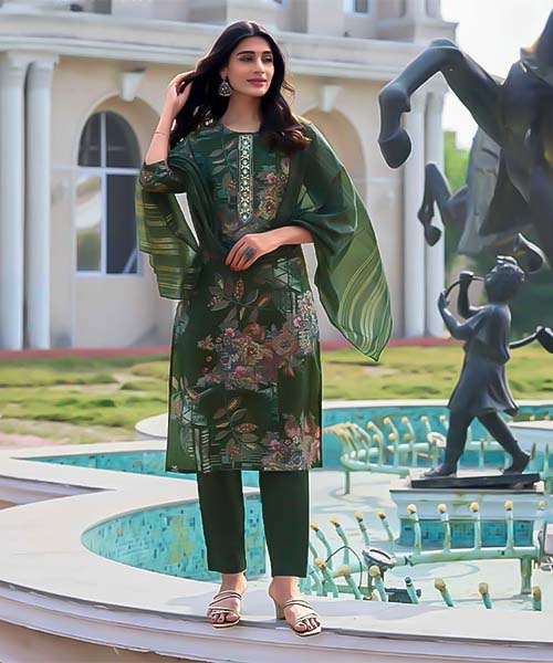 Green  Modal Printed Salwar Kameez in delhi