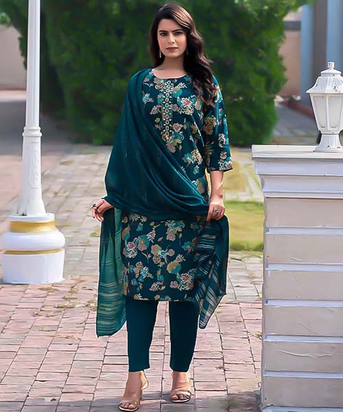 Blue Modal Printed Salwar Kameez in delhi