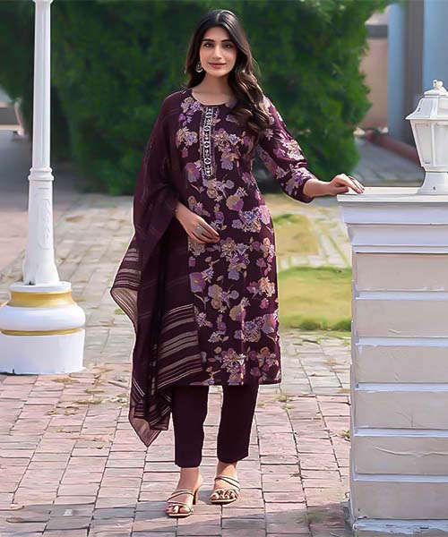 Violet Modal Printed Salwar Kameez in mumbai