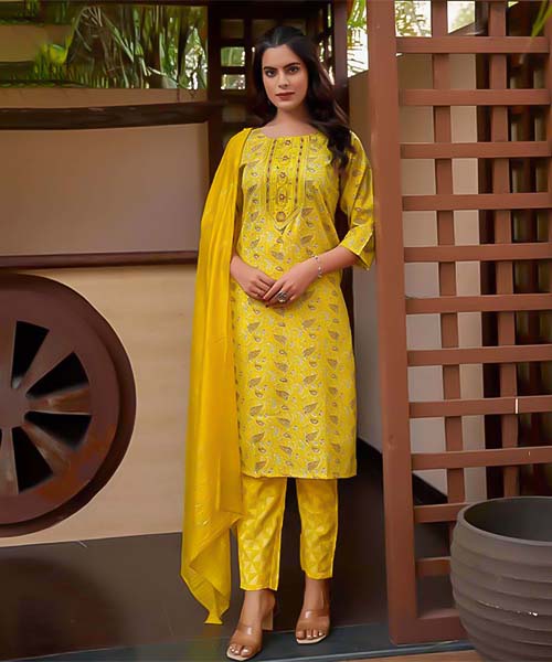 Yellow Capsule Casual Wear Salwar Kameez