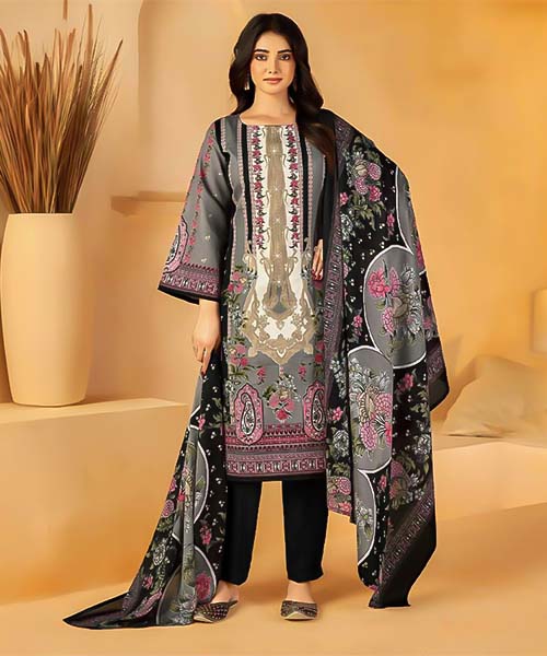 Black Cotton Printed Salwar Kameez