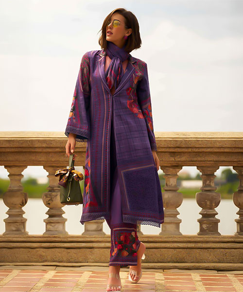 Purple Viscose Party Wear Salwar Kameez in edinburgh