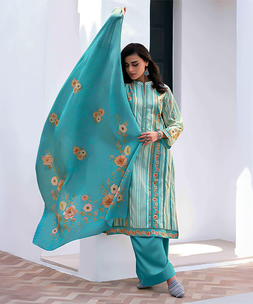 Blue  Cotton Casual Wear Salwar Kameez
