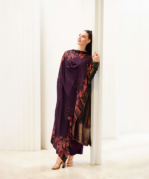 Purple Pashmina Designer Suit