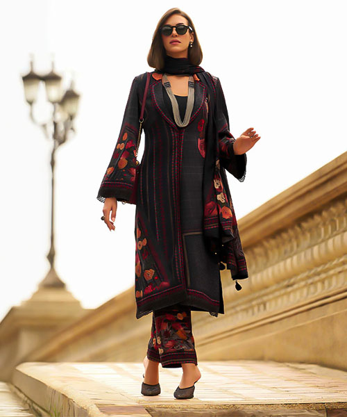 Black  Viscose Party Wear Salwar Kameez in edinburgh