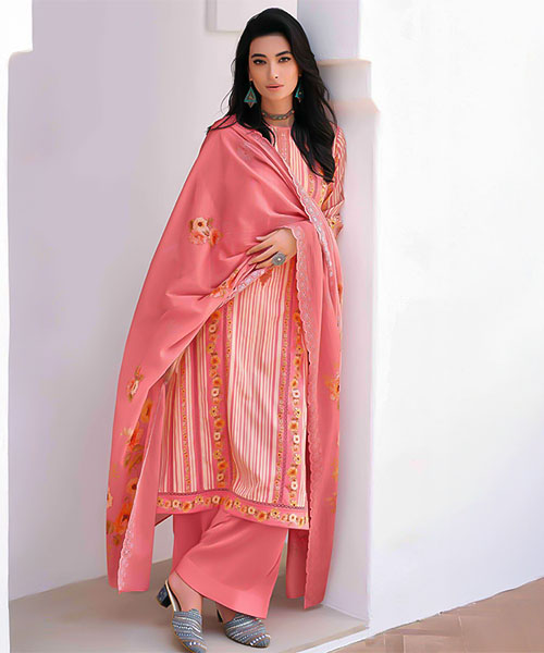 Orange  Cotton Casual Wear Salwar Kameez