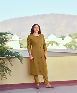 Sea green ROMAN SILK Casual Kurtis