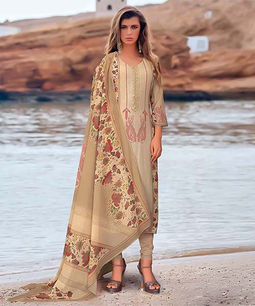 Grey  Modal Satin Casual Wear Salwar Kameez in chester