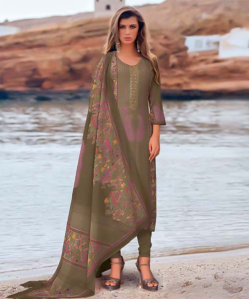 Green  Modal Satin Casual Wear Salwar Kameez in chester