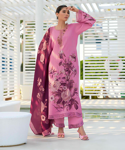 Pink  Muslin Party Wear Salwar Kameez