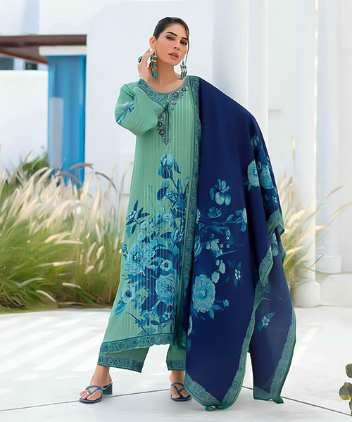 Green  Muslin Party Wear Salwar Kameez