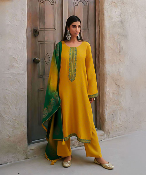 Yellow Viscose Party Wear Salwar Kameez in liverpool
