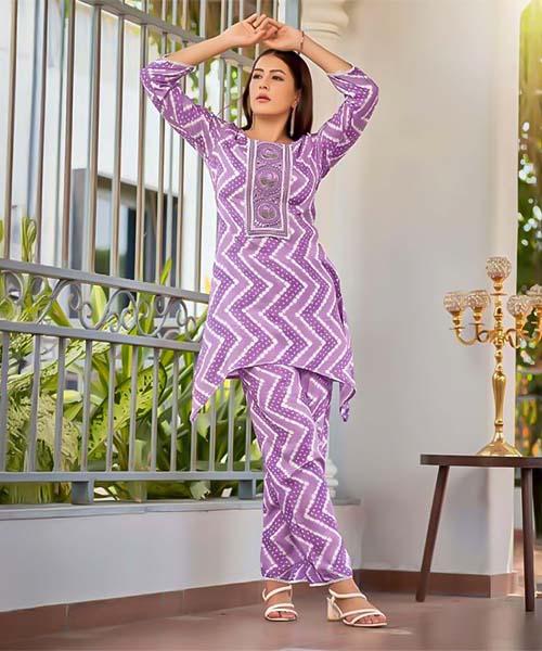 Purple  Viscose Rayon Printed Kurti in walsall