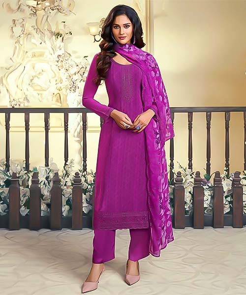 Violet  Royal Crepe Casual Wear Salwar Kameez in europe