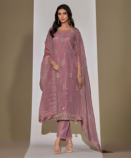 Purple  Organza Party Wear Salwar Kameez in austin