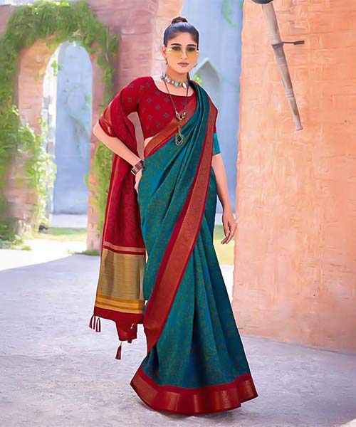 Blue Silk Casual Wear Saree in louisville