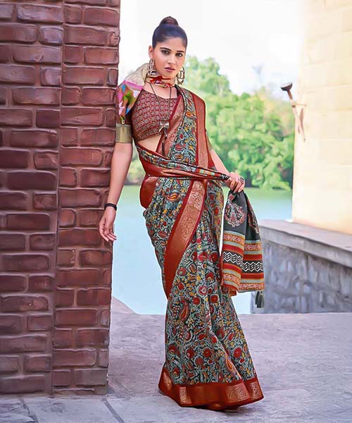Blue Silk Casual Wear Saree in louisville