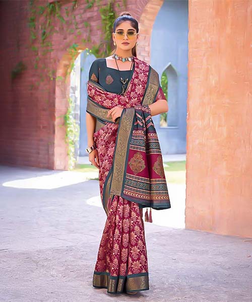 Red  Silk Casual Wear Saree in louisville