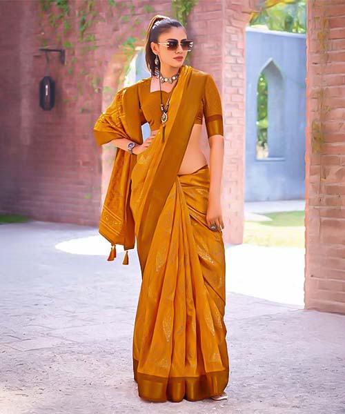 Yellow Silk Casual Wear Saree in louisville