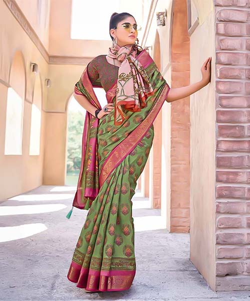 Green  Silk Casual Wear Saree in louisville