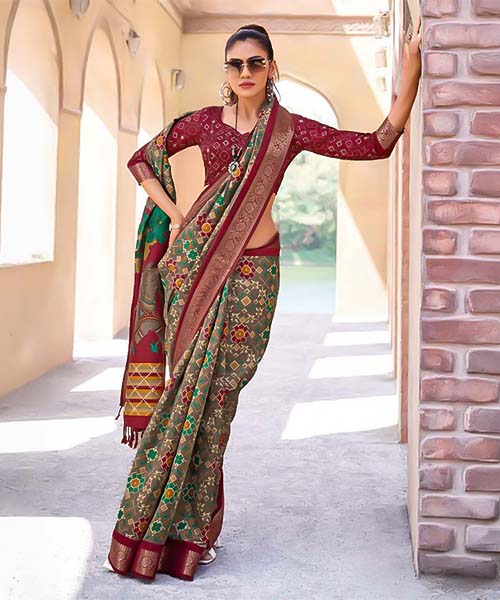 Green  Silk Casual Wear Saree in louisville
